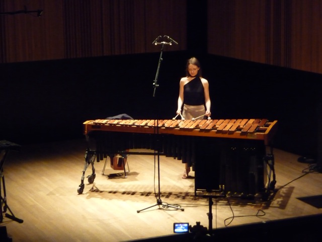 Amie performing on Marimba