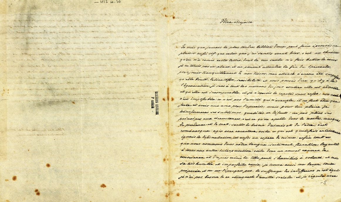 Princess Marie Esterházy’s letter to Empress Maria Ludovica Beatrix