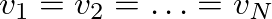 $v_1 = v_2 = \ldots = v_N$