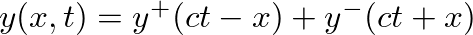 $\displaystyle \tilde{f}^{+}(t,x) = -T \sin(\theta) \approx -T \tan(\theta) = -T \frac{\partial{\tilde{y}^{+}}}{\partial{x}} = T j k A e^{j (\omega t - k x)},
$