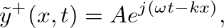 $\displaystyle \tilde{y}^{+}(x,t) = A e^{j (\omega t - k x)},
$