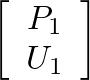 $\displaystyle \left[\begin{array}{c} P_{1} \\  U_{1} \end{array}\right]$