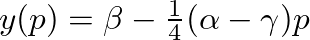 $y(p) = \beta - \frac{1}{4}(\alpha - \gamma)p$